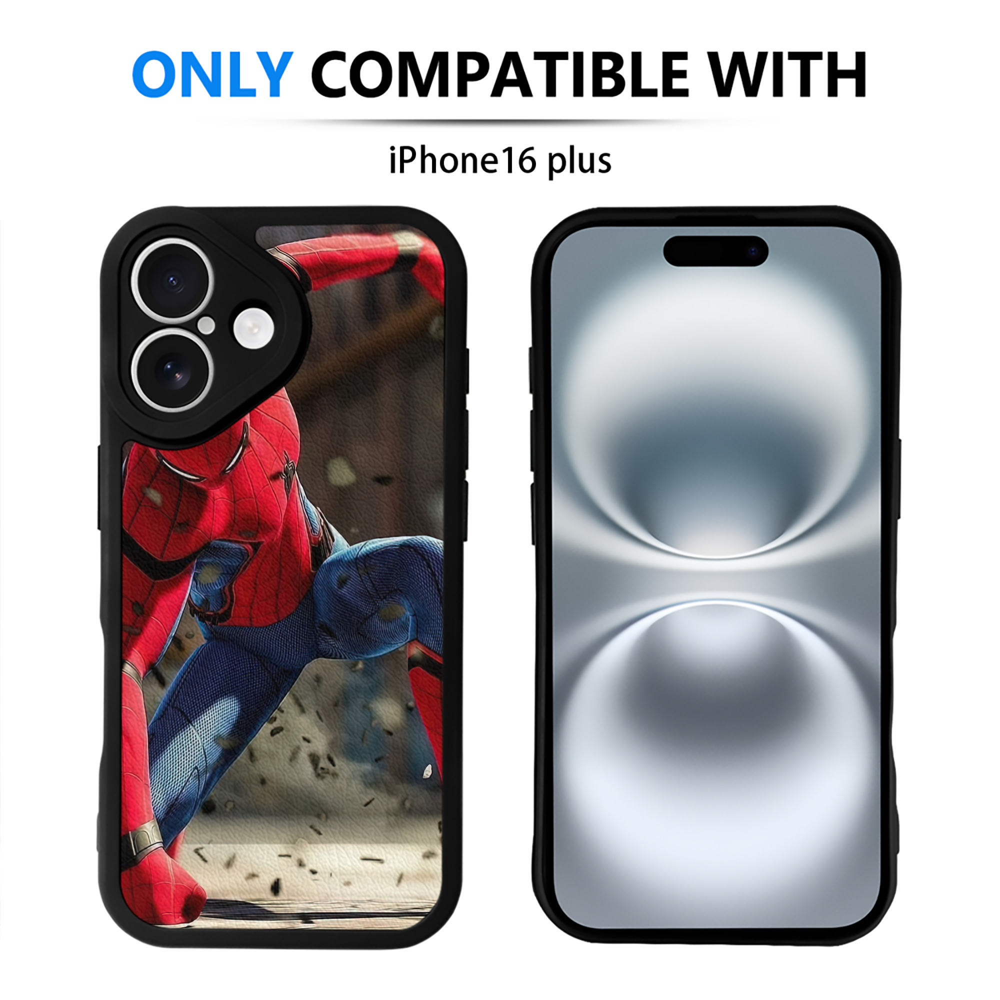 Spider Man スパイダーマン 【iPhone 16シリーズ対応】シリコンスマホケース（レザー調） 材質：シリコン
